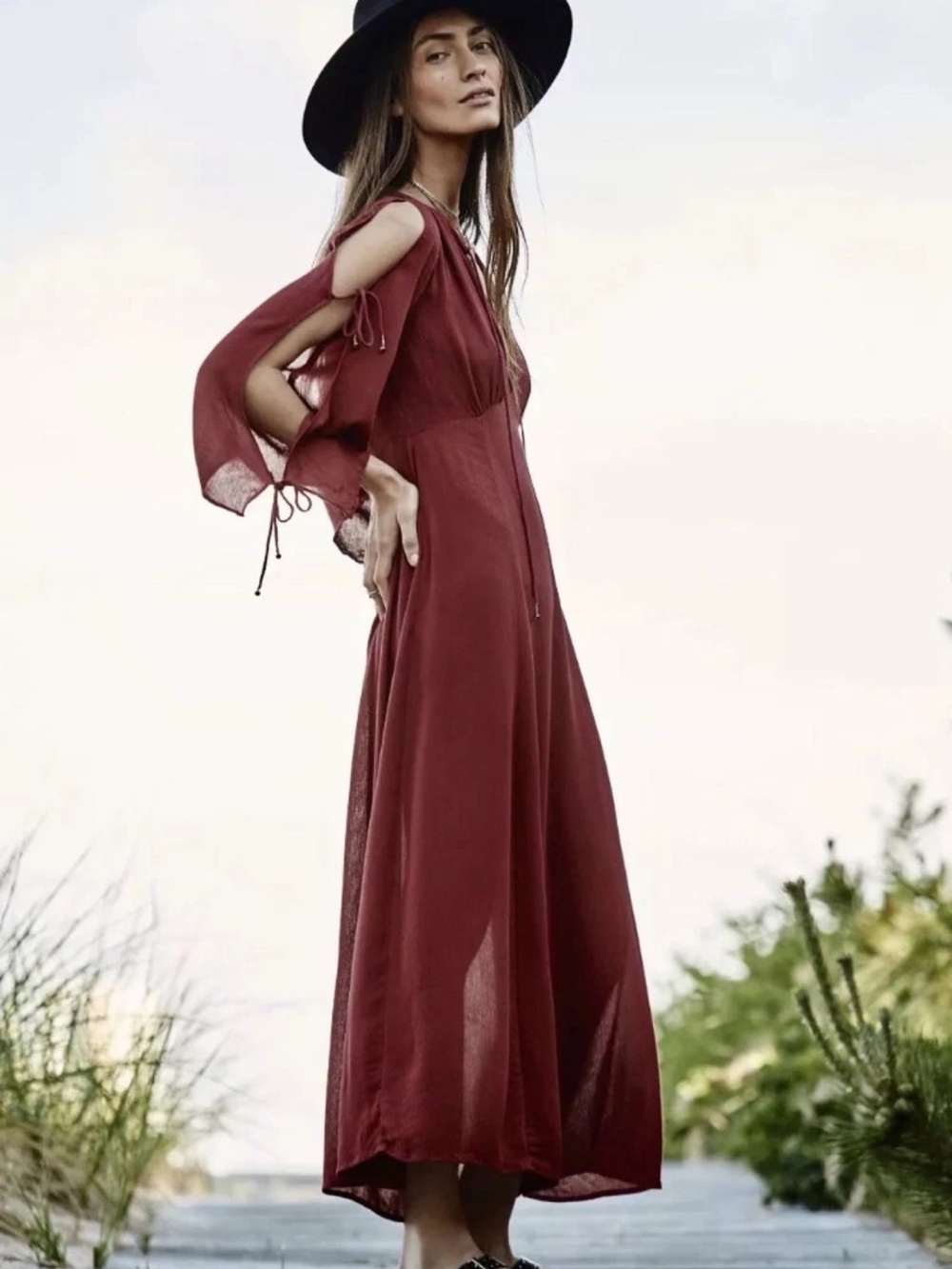 Bohemian Endless Summer Maxi Dress in Wine